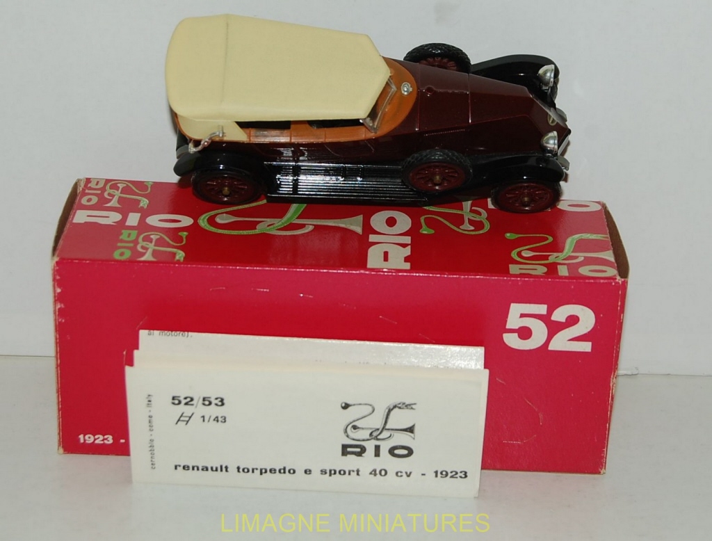 Modèle Réduit Renault 40CV Sport 1923 – Échelle 1:43 – Rio – Neuf Collection